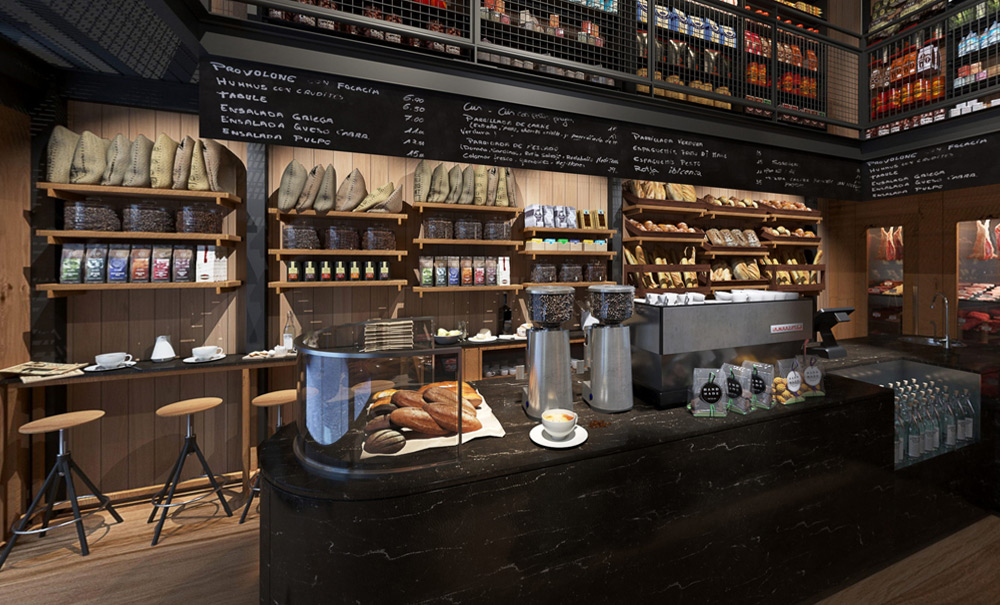 Coffee Milos, New-York, réalité virtuelle, rendu photo-réaliste, 3d rendering, Montréal, Québec