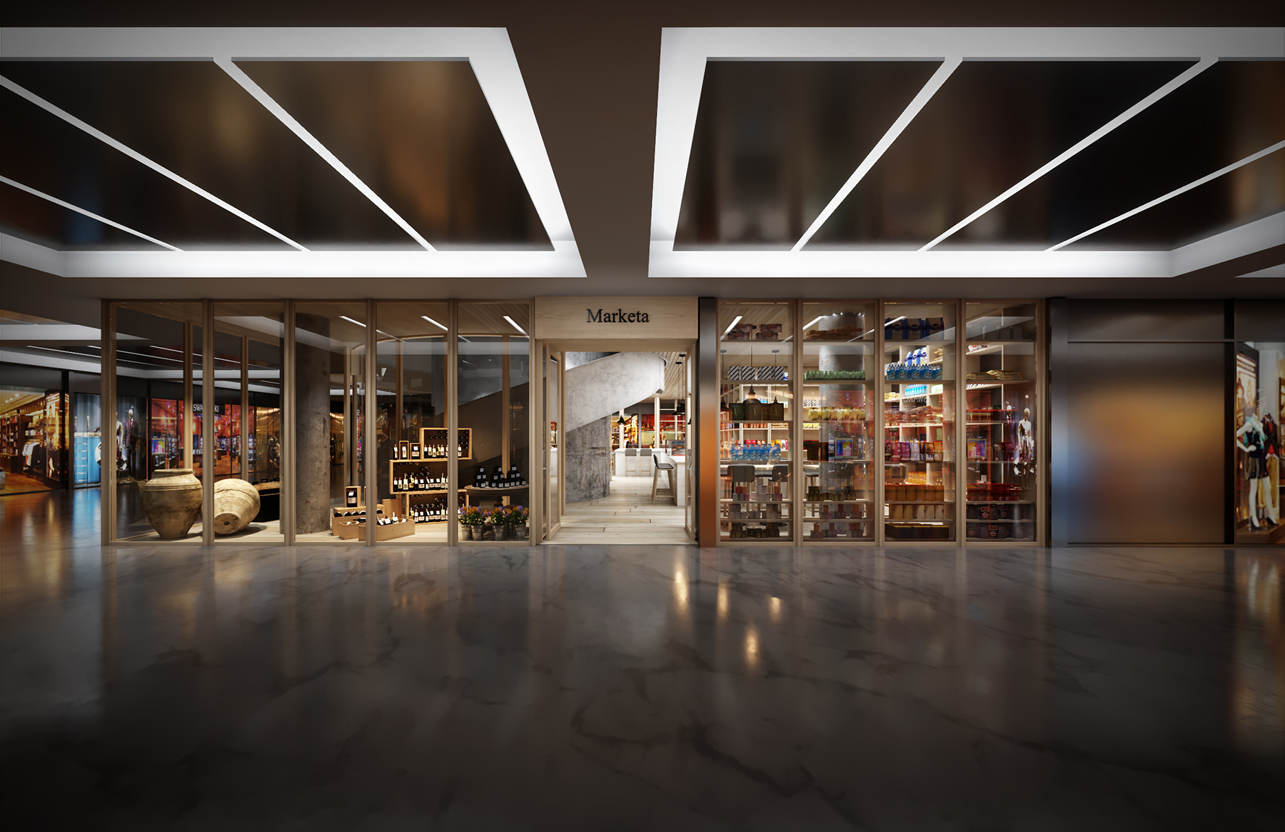 Restaurant 3D New-York Milos Hudson Yards, rendu photo-réaliste, 3d rendering, Montréal